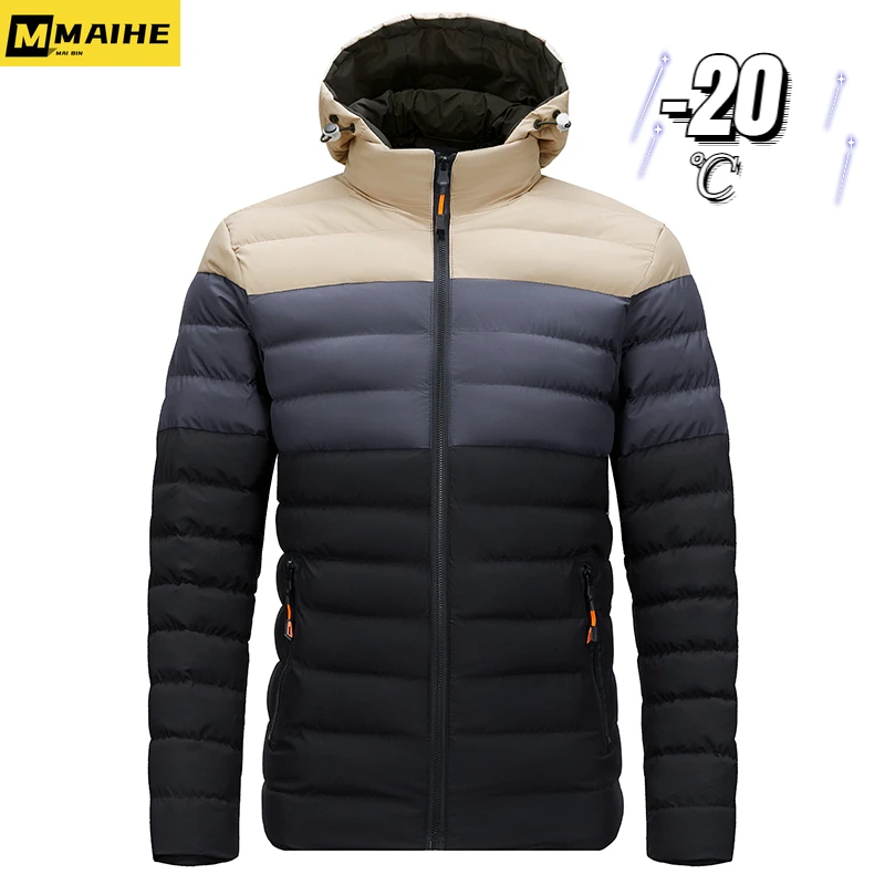 Mens 2023 Autumn Winter New Ultralight waterproof Thick Warm hooded  Jacket Parkas Coat Men Casual Windproof Parka Outwear Men's