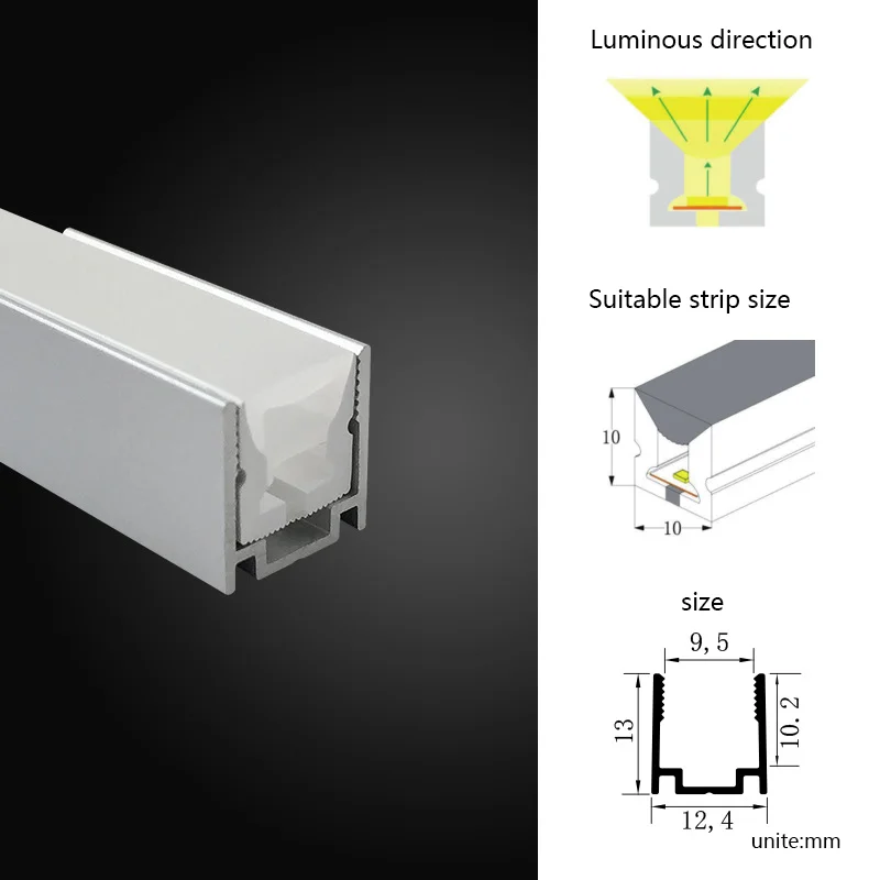 Neon Rope Tube Aluminum Profile Fixed Clip Silicone Diffuser Channel LED WaterproofIP67 Linear Strip Bar Light Holder Accessorie