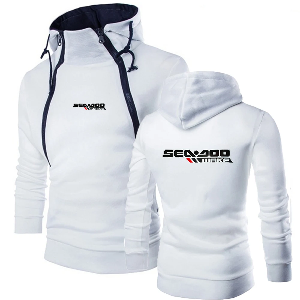 Sea Doo Seadoo Moto 2024 New Tri-color Hooded Jacket Spring Autumn Men's Comfortable and Leisure Slim-fit Without Zipper Tops