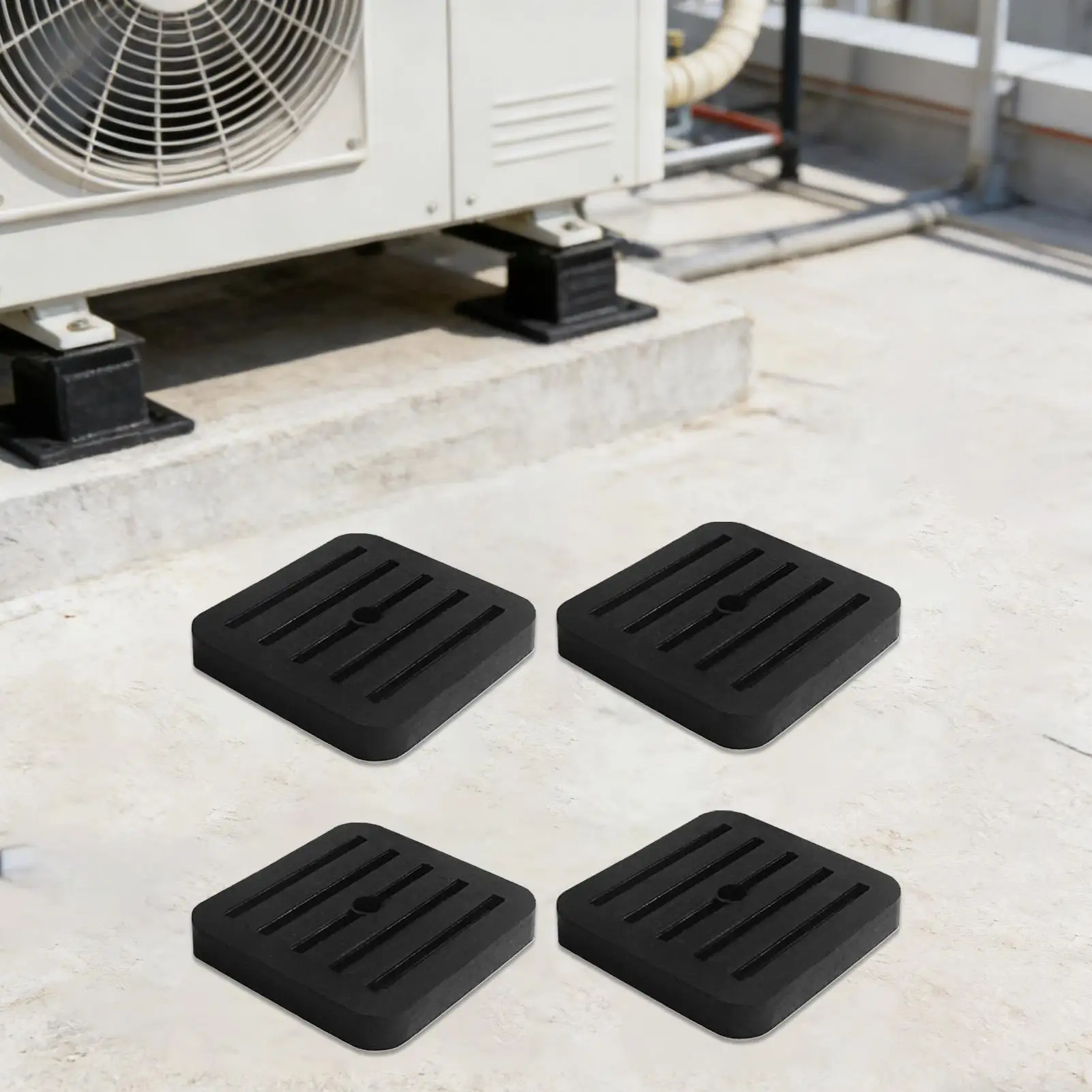 4pcs Rubber Air Conditioner Vibration Isolator Shock Absorbing Mat Sound Isolation Pad for Washing Machine Treadmill Fridge