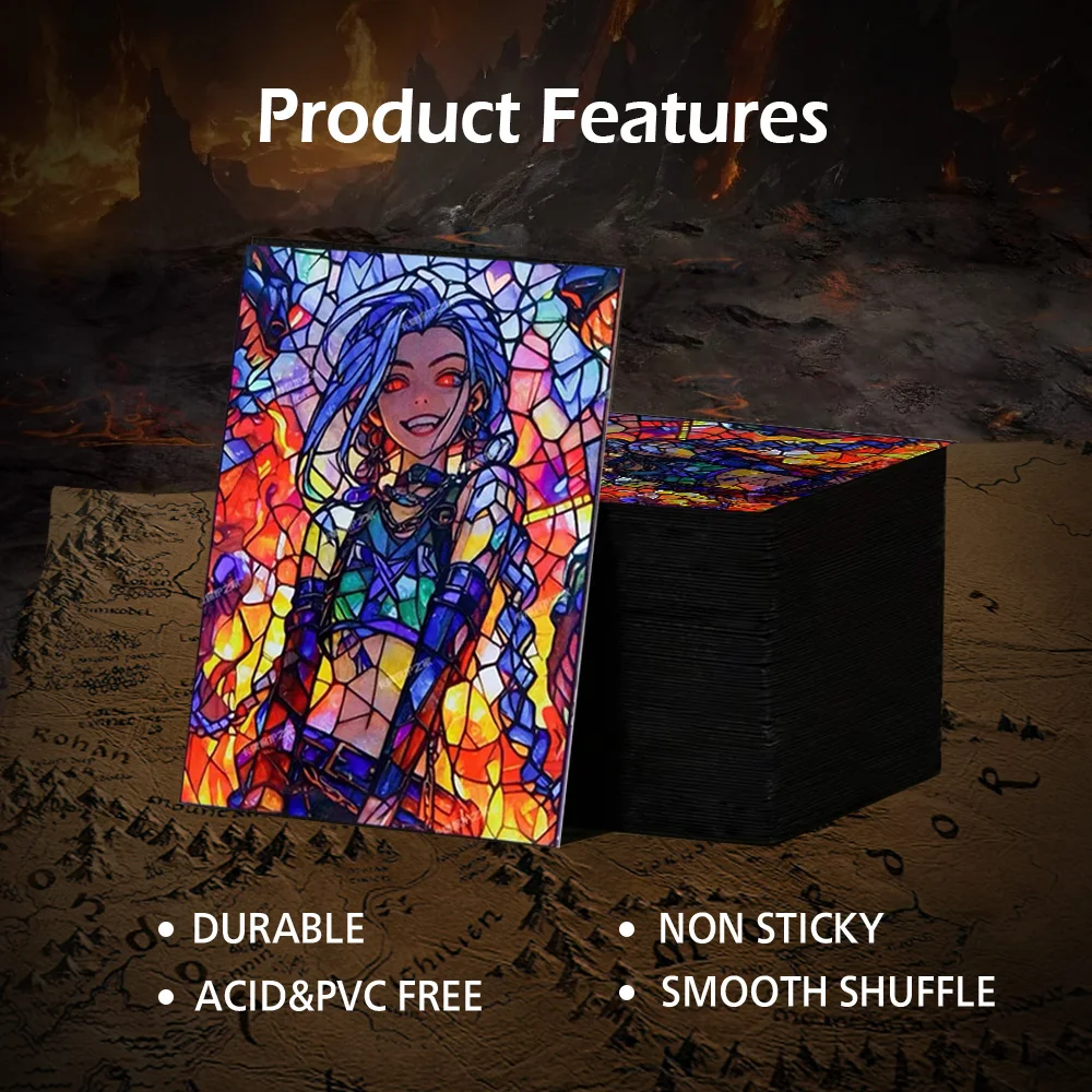 

66*91mm Foil Anime Blue Girl Game Character Card Sleeves for PTCG 50PCS Standard Size Trading Card/Collection Card Sleeves