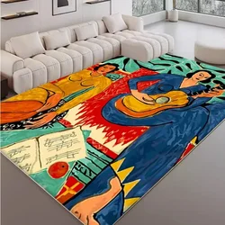 Creative Abstract Living Room Carpet Foldable Machine Washable Coffee Tables Bedroom Plush Mat Art Graffiti Rug Ковер Tapis 러그