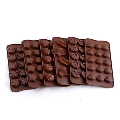 1PC Silicone 15 Hole Chocolate Mold Creative Jelly Christmas Candy Mold Cake Mold Ice Grid Baking Utensils
