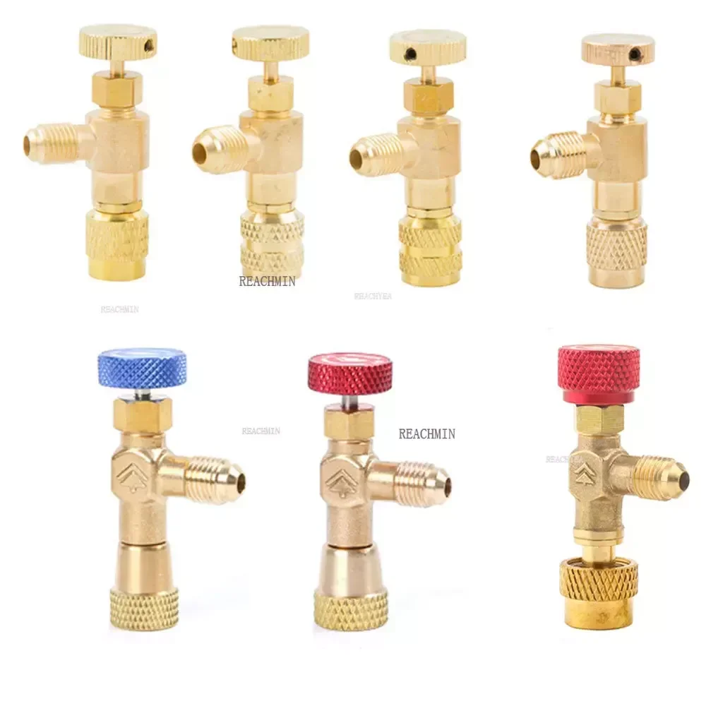 

R410a R22 Refrigeration Tool Air conditioning Safety Valve Adapter Fitting 1/4" 5/16" Inch Male/Famale Charging Hose Valve