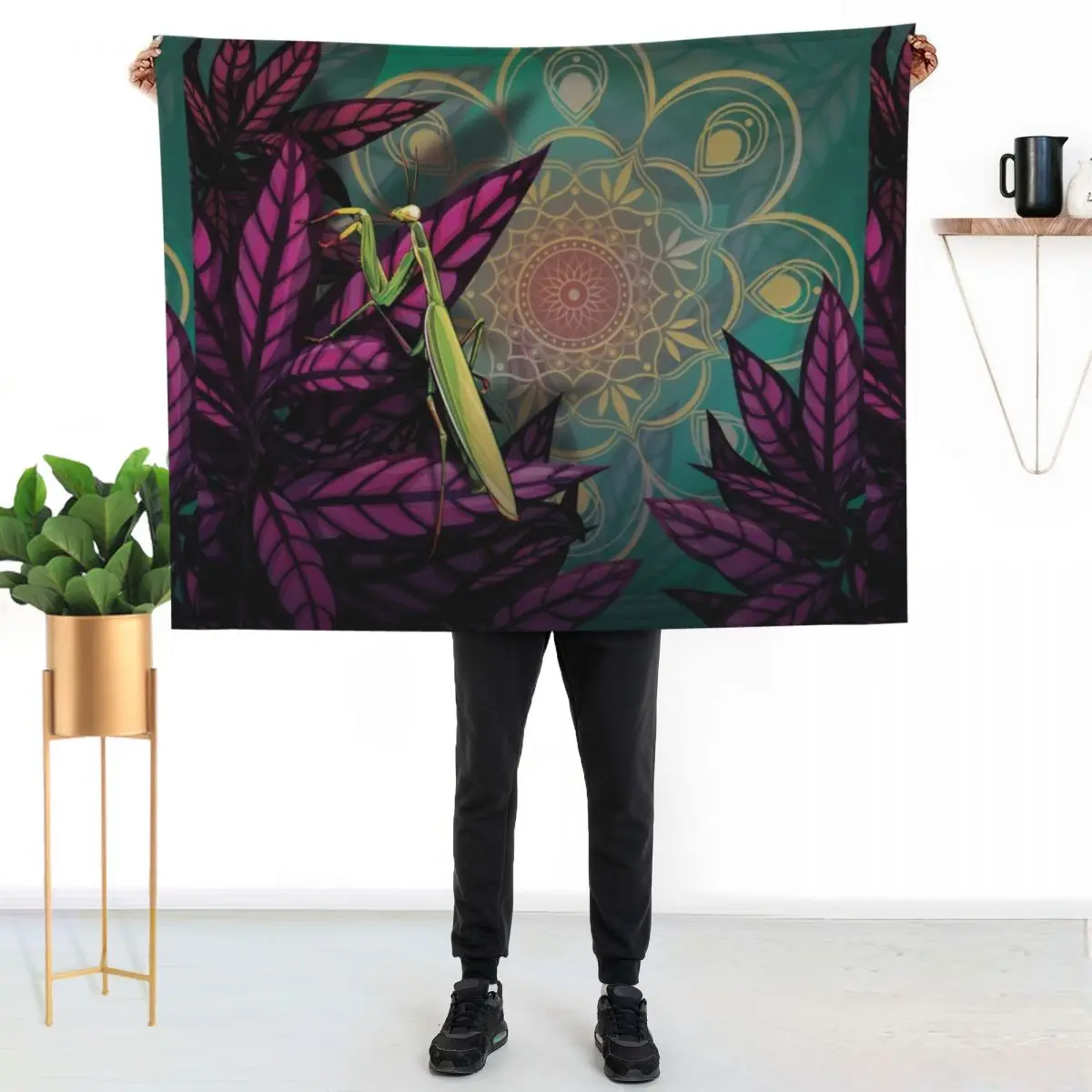 Praying Mantis Throw Blanket Decoratives Sofa Throw For Decorative Sofa Decorative Sofas Thermals For Travel Luxury St Blankets