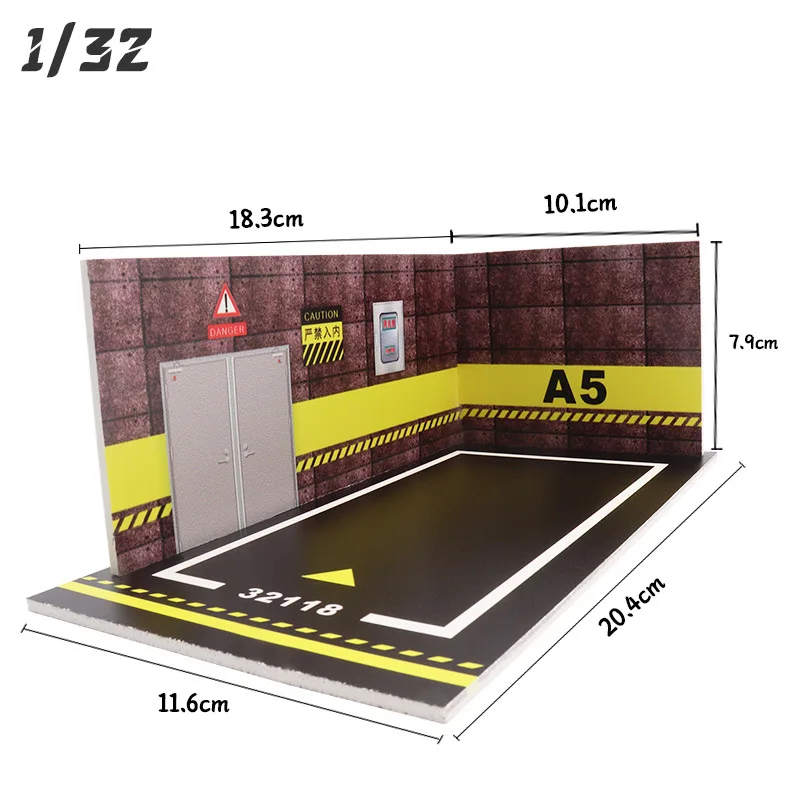 Modelo de estacionamiento de coche de simulación 1:32, escena realista ensamblada, estación de gasolina de PVC, coche de carreras, estacionamiento, modelo de juguete