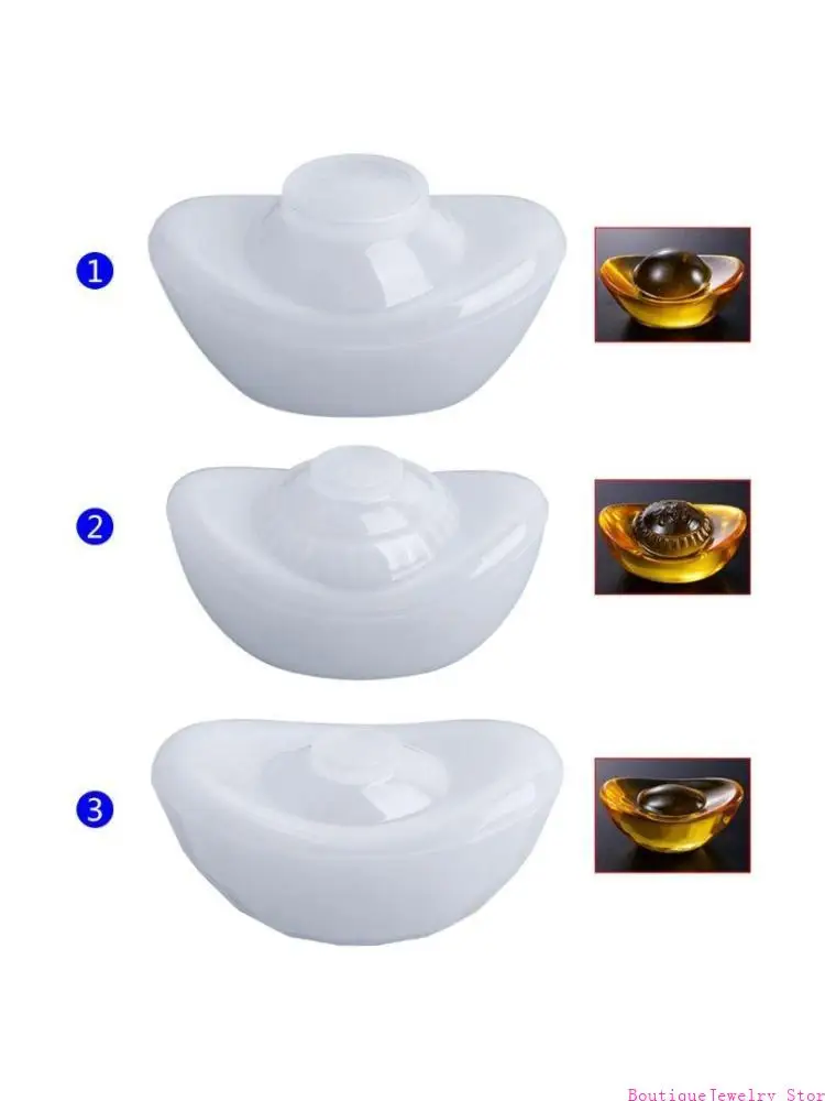 E1PE Silicone Mould Chinese Ingot Epoxy Resin Art Craft Mold DIY Cake Decoration Gift