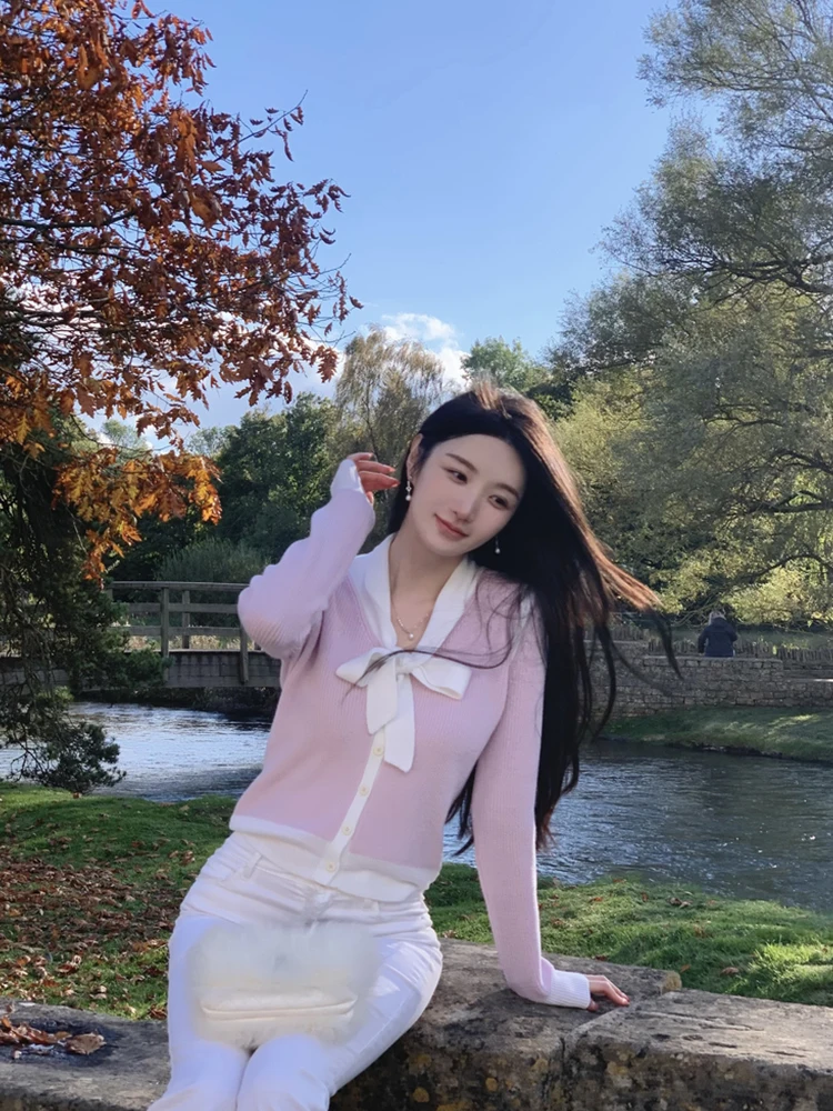 

Original New Design Sweater Knitted Outerwear Netie Youthful Campus Feel Polyester Fiber Winter Faion Ladies Knitwear