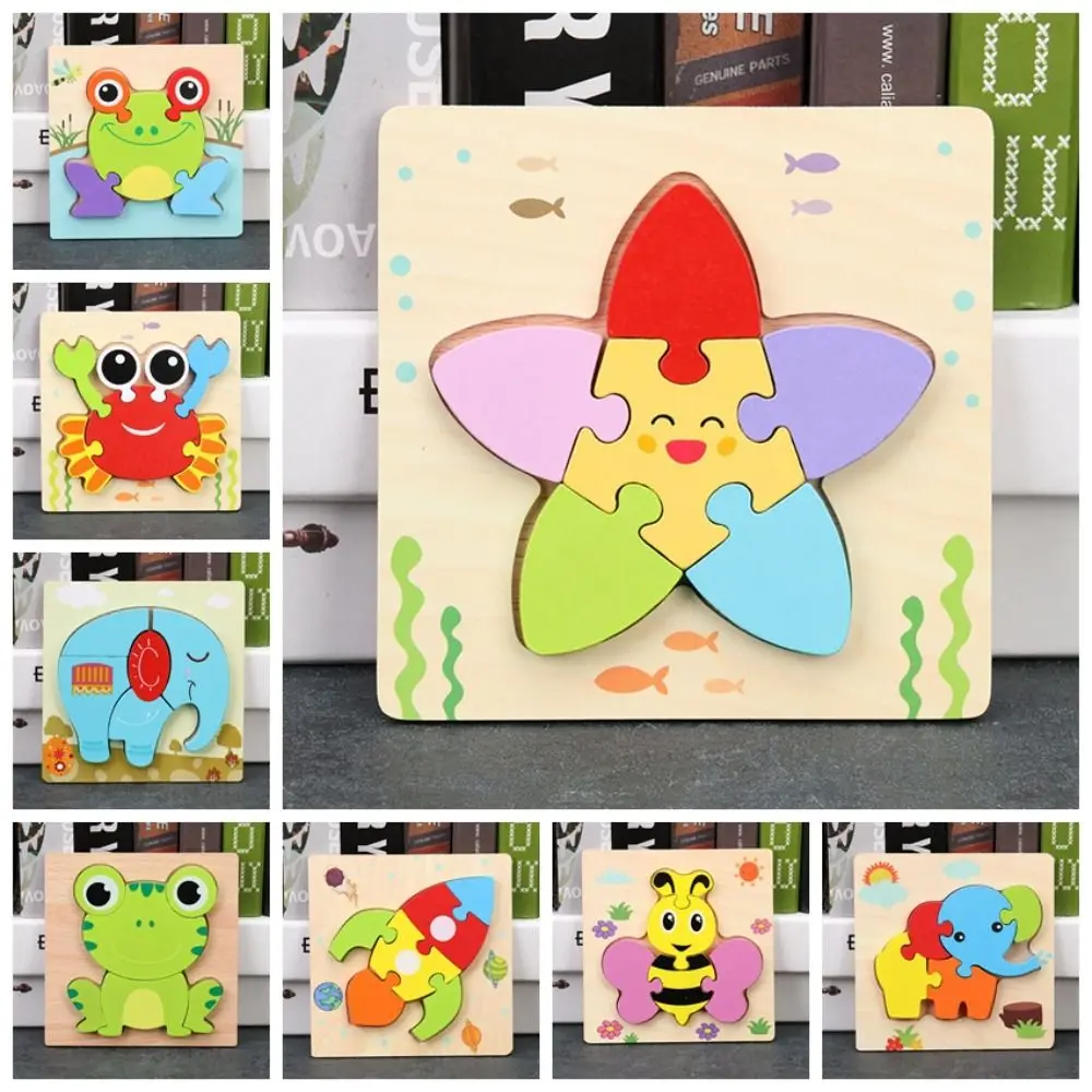 

3D 3D Wooden Puzzles Cartoon Animals Wooden Wooden Toddler Puzzles Educational High Quality Cartoon Animals Puzzles Baby