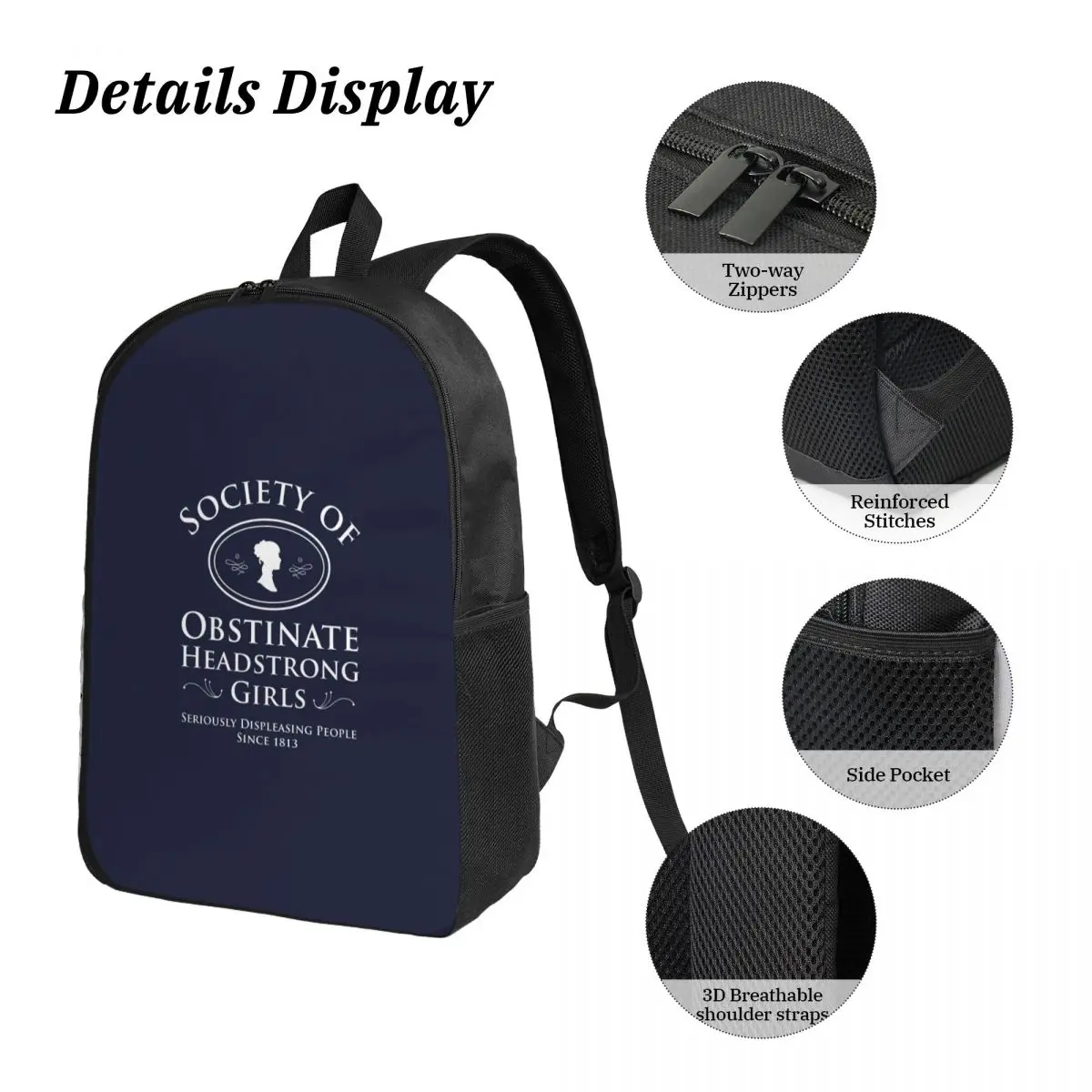 Pride And Prejudice By Jane Austen Backpack Boy Girl BookBag School Bag Laptop Shoulder Bags 3ps Insulated Lunch Bag Pencil Case