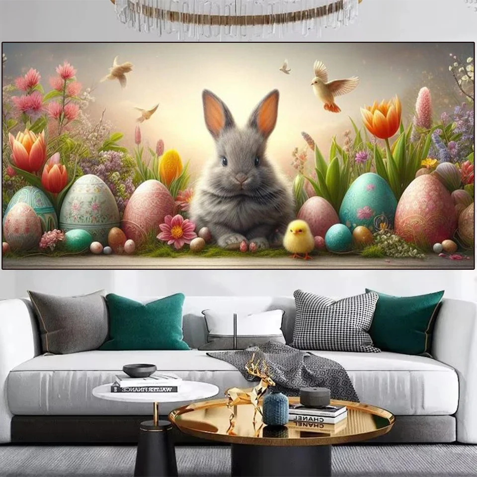 Easter Diamond Painting Art Kit DIY  Bunny Eggs Diamond Mosaic 5D Full Square Round Rhinestones Gem Cross Stitch Home Decor