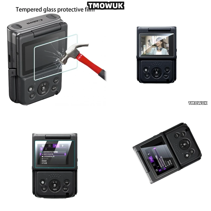 

For Canon Powershot V10, Tough Hard Tempered Glass Protector, Full Cover For LCD In Vlog Cam, HD Film