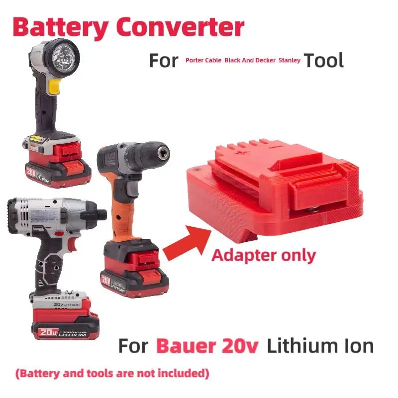 

Batteries Converter For Bauer 20v Lithium Ion Converter to Porter Cable Black And Decker Stanley Tools (﻿Adaptor Only）