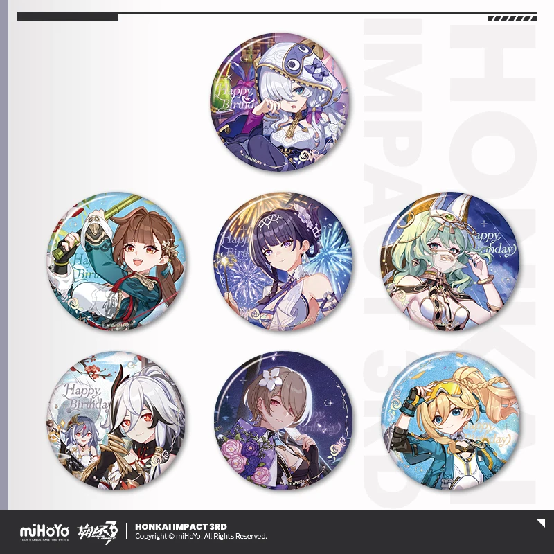 

Honkai Impact 3rd 2025, серия картин для празднования дня рождения, изысканный значок из жести, Тереза Апокалипсис, официальный подлинный подарок