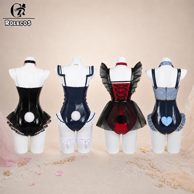 ROLECOS Original Bunny Suit Cosplay Costume Leather Fabric Festival Party Women Dress Uniform Jumpsuit Outfit Halloween Full Set view 3