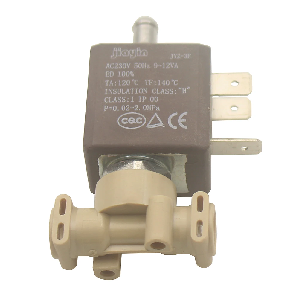 Jiayin JYZ-3F 20bar 3 Way AC230V Cannula Iron Steam Water Solenoid Valve for Coffee Markers / Smoke Lampblack Machine /