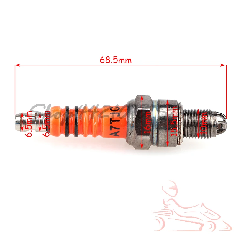 Suitable for GY6 50cc-150cc motorcycle 10mm 3 electrode accessories scooter  ATV off-road vehicle spark plug A7TJC