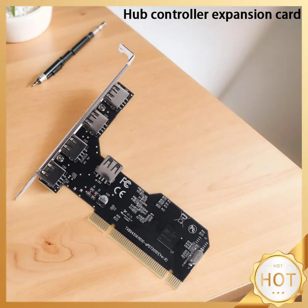 

5 Ports 4 External & 1 Internal USB 2.0 PCI Hub Controller Expansion Card NEC720101 Chipset PCI Expansion Card Desktop Converter