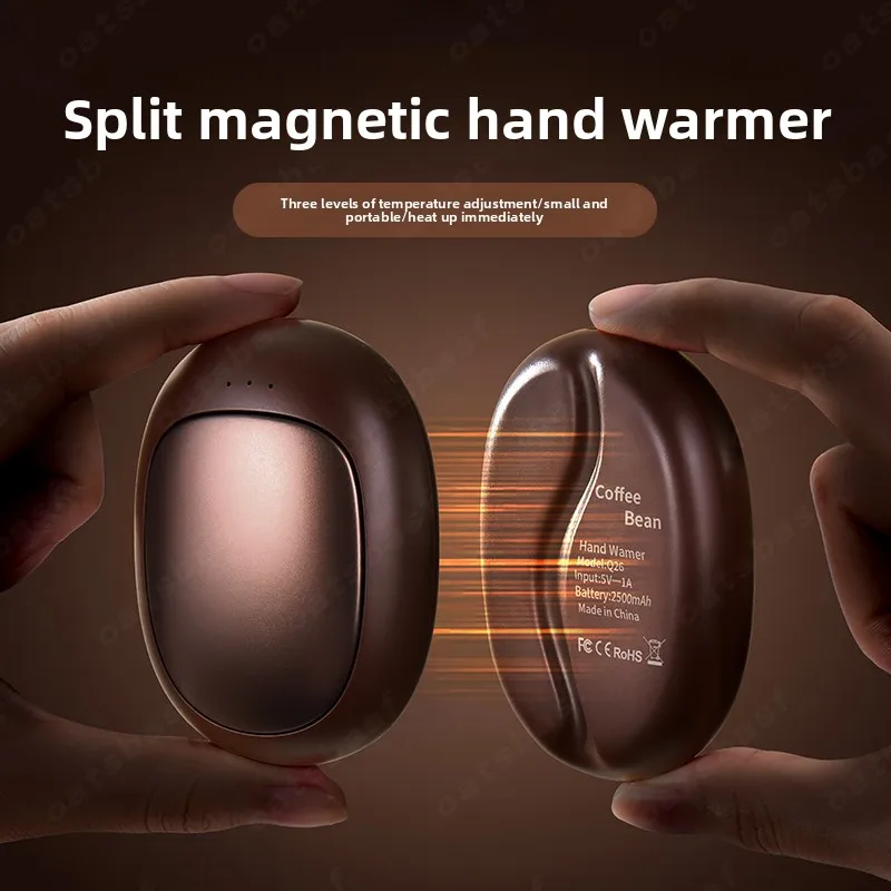 

Магнитные электрические грелки для рук, 2 упаковки, 5000 мАч, большая емкость, 3 настройки тепла, портативная USB-грелка для рук для зимы, отдыха на природе, кемпинга