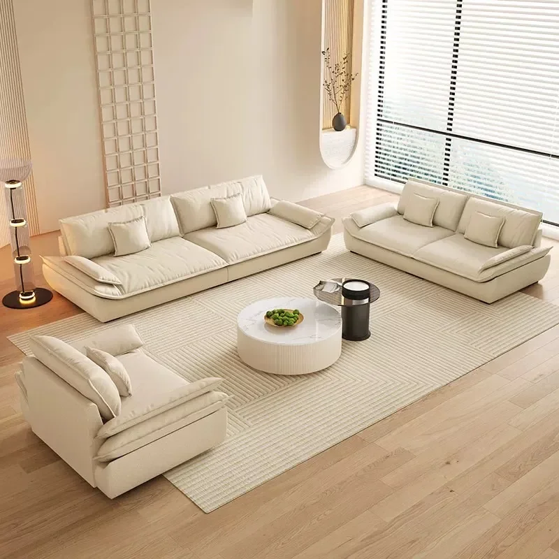 

Sailing down sofa living room large seat deep straight row cream style Italian style