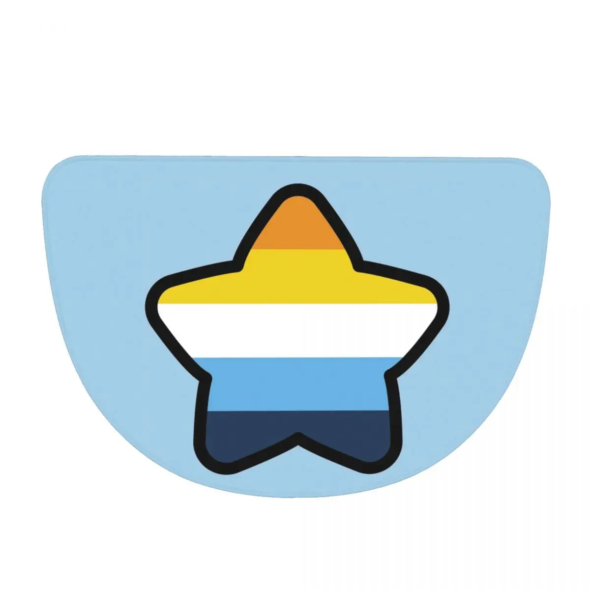Aroace Flag Star Soft Flannel Half Round Doormat Non Slip Bathroom Mat Absorbent Floor Carpet for Laundry Room Bathroom