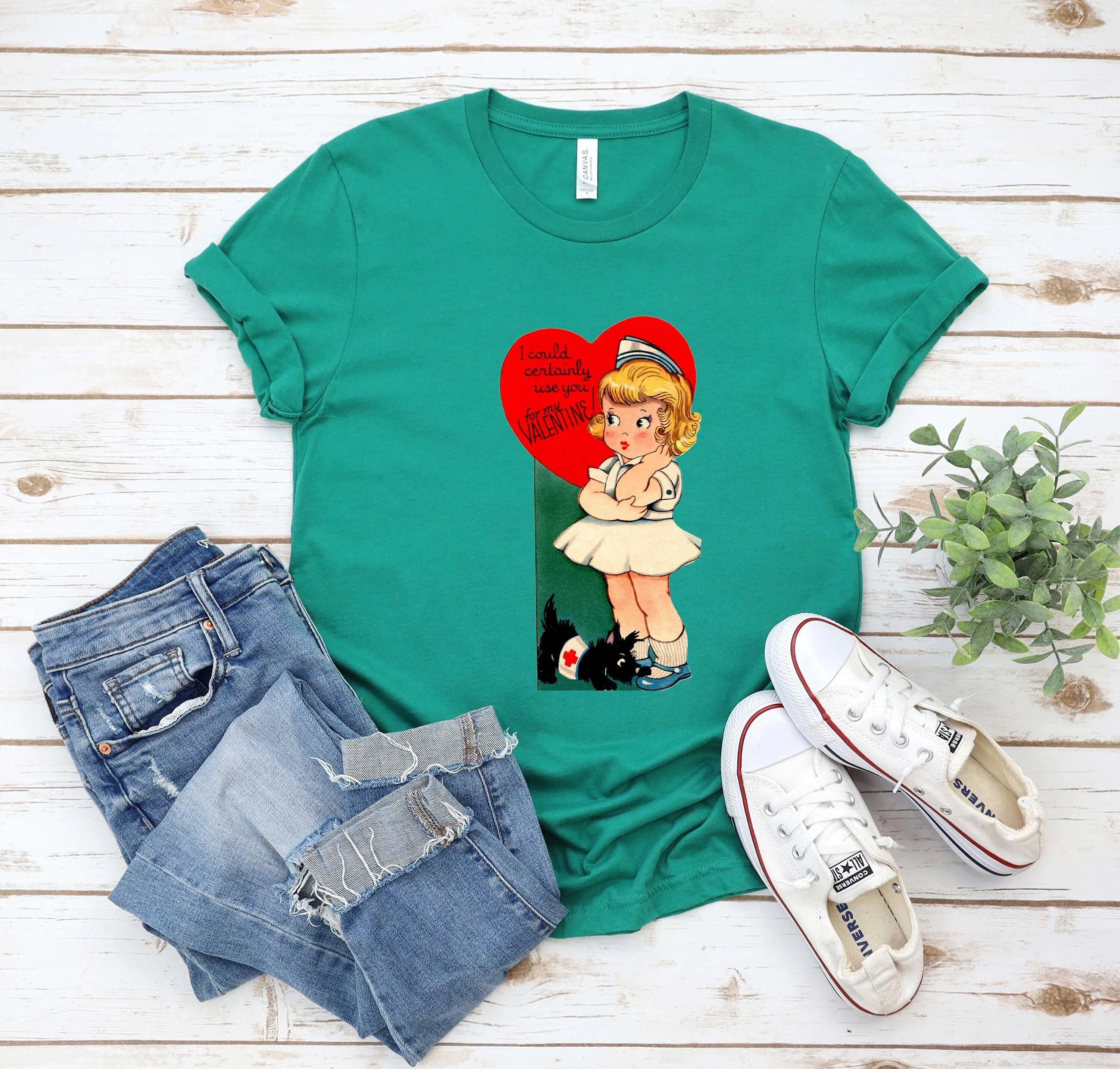 I Could Certainly Use You For My Valentine T Shirt Nurse Day Life Cartoon Registered Cna