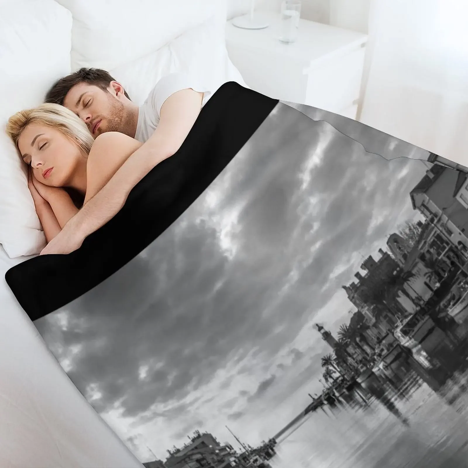 ميناء غراو دو روي فرنسا رمي بطانية السرير المألوف متعددة الأغراض لينة الصيف الفراش البطانيات #4
