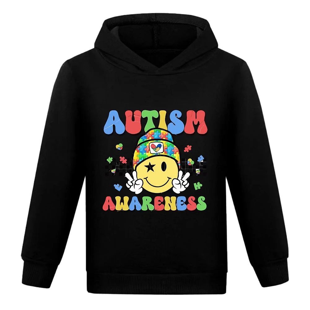 Spring Boys Autism Is My Super Power Printing Hoodies for Children Fashion Streetwear Hooded Sweatshirts Harajuku Tops Clothing