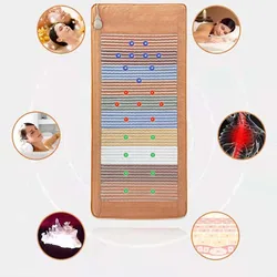 Magnetic Fields Negative Ion Far Infrared Heating Pad PEMF Photon Gemstone Rainbow Bio Crystal Massage Mat Pulsed