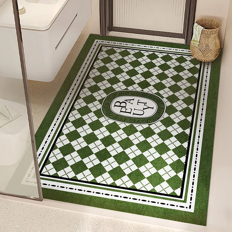 VIKAMA Bathroom Floor Mat Washbasin Fully Covered Water-Absorbing And Anti-Slip Bathroom Diatomite Quick-Drying Mat, Home Decor