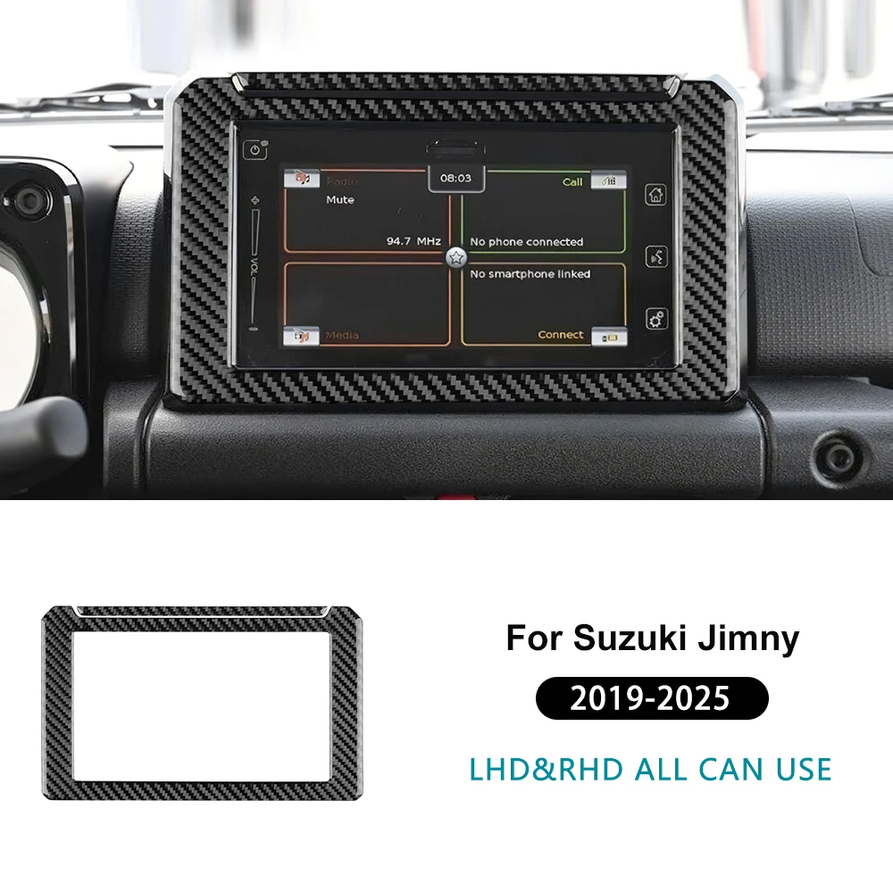 

HD 3D Real Carbon Fiber Console Navigation Panel Frame Trim Cover For Suzuki Jimny 2019-2025 Interior Decor Accessories Car