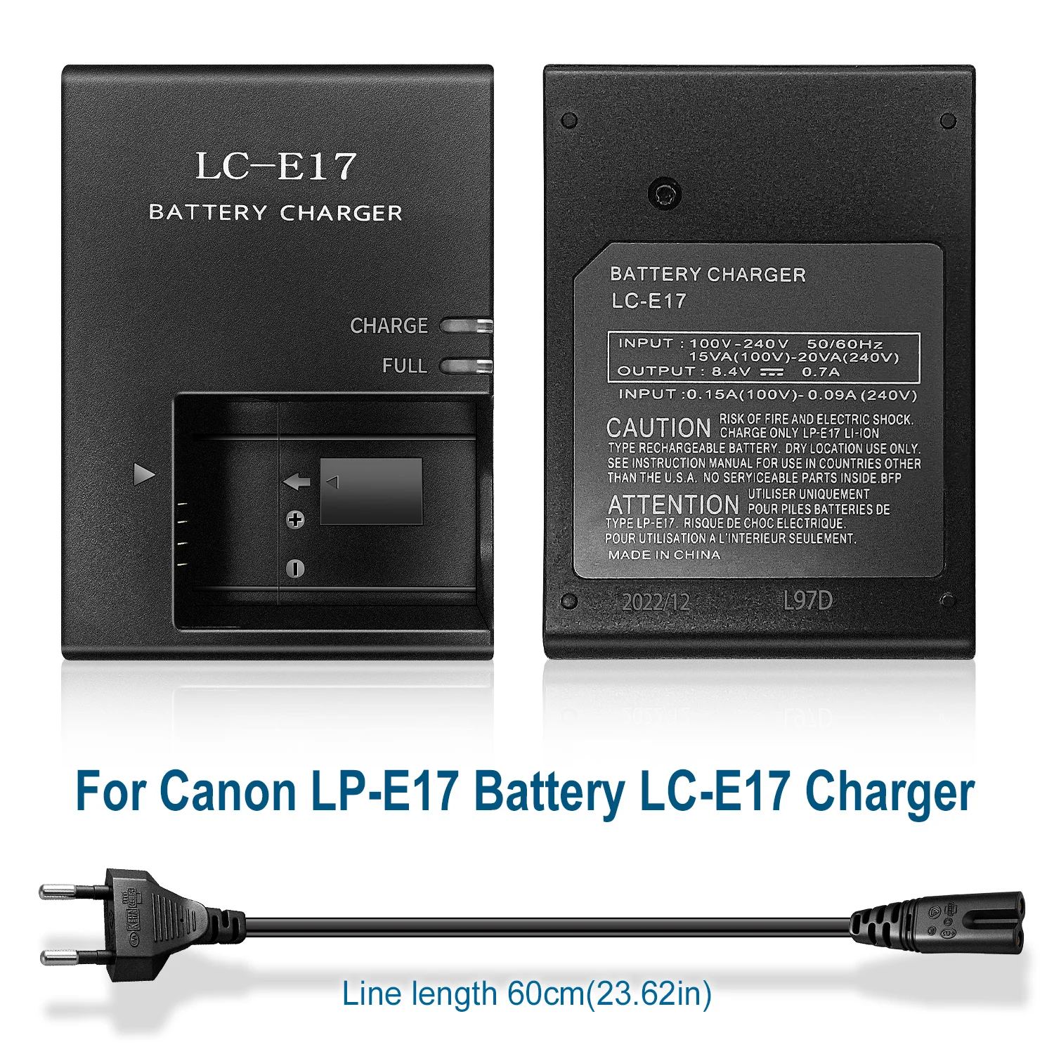 LC-E17 Akku-Ladegerät für Canon LP-E17 - für EOS R50 R8 R10 250D R100 M3 M5 M6 760D 750D 800D 77D 200D T6s T6i Kamera – Detail 1
