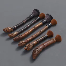 1PC Handmade carbonized bamboo root teapot pen does not shed hair teapot brush tea ceremony accessories tray sweep