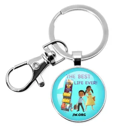 25mm/30MM Keychain JW.org The Best Life Ever Glass Cabochon Keyring  Circular Pendant Charm Keychain Jewelry Gifts For Friend