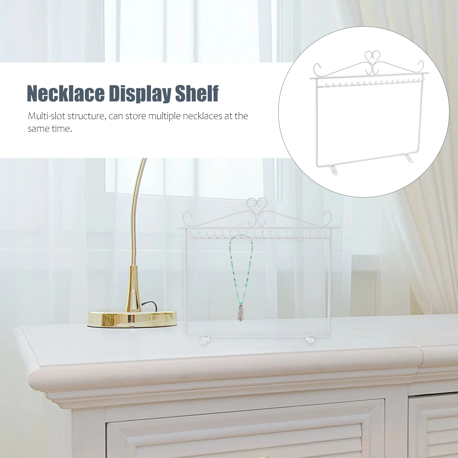 1 قطعة قلادة الزخرفية تظهر الرف الحديد الحرفية مجوهرات عرض موقف للمنزل متجر تخزين القلائد أساور أقراط #5