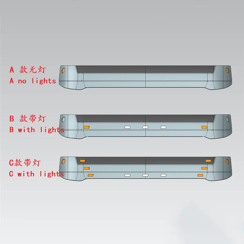 체중계 LED 시뮬레이션 선바이저 지붕 장식, 타미야 RC 트럭 티퍼 볼보 FH16 750 56360 자동차 DIY 장난감, 1:14