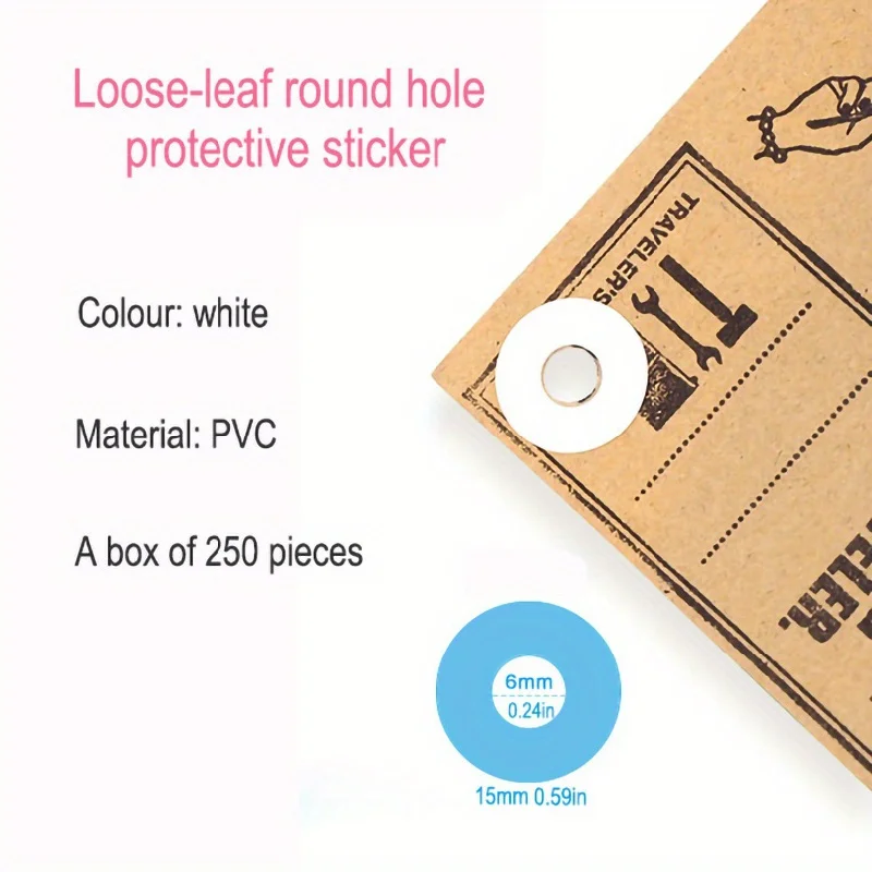 250 Stück lose Blatt-Papier-Rundloch-Schutzaufkleber, Handjournal-Rundpunkt-Reparaturaufkleber – Schützen Sie Ihre Loseblatt-Bücher – Detail 6