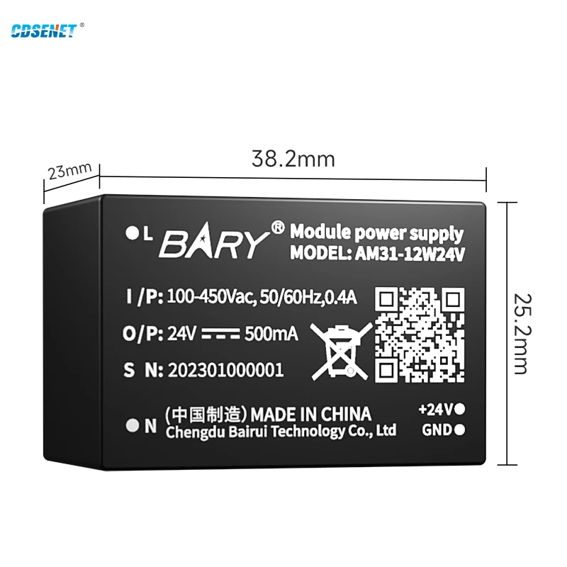 AC-DC Buck Converter Power Supply Module CDSENET AM31-12W24V 12W 24V Low Power Safe Isolation High Reliability