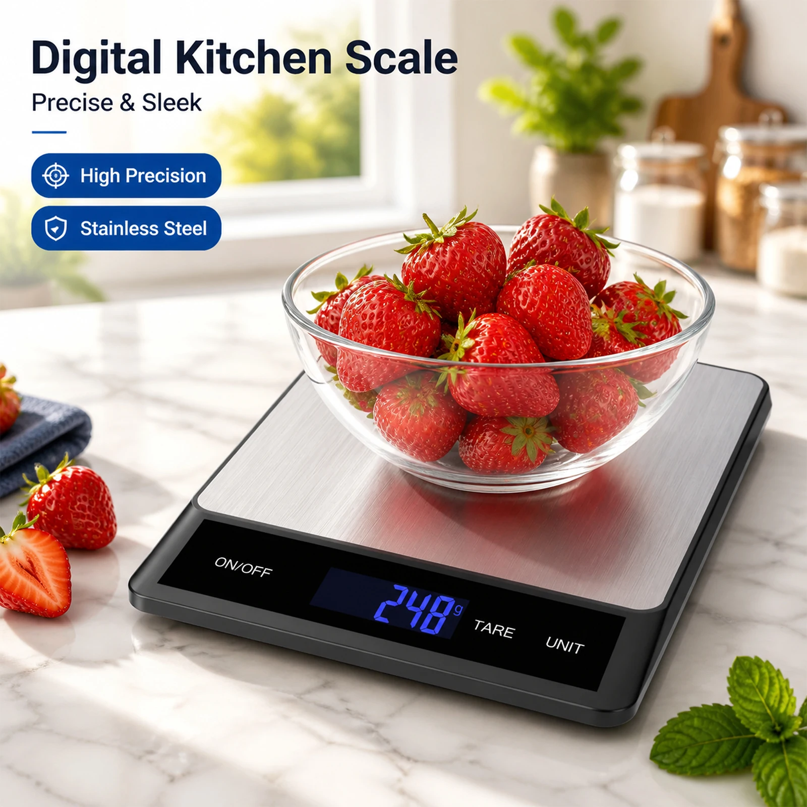 15kg/33LB デジタルキッチンスケール ステンレス製  - Kitchen Baking Unit のレビューと価格