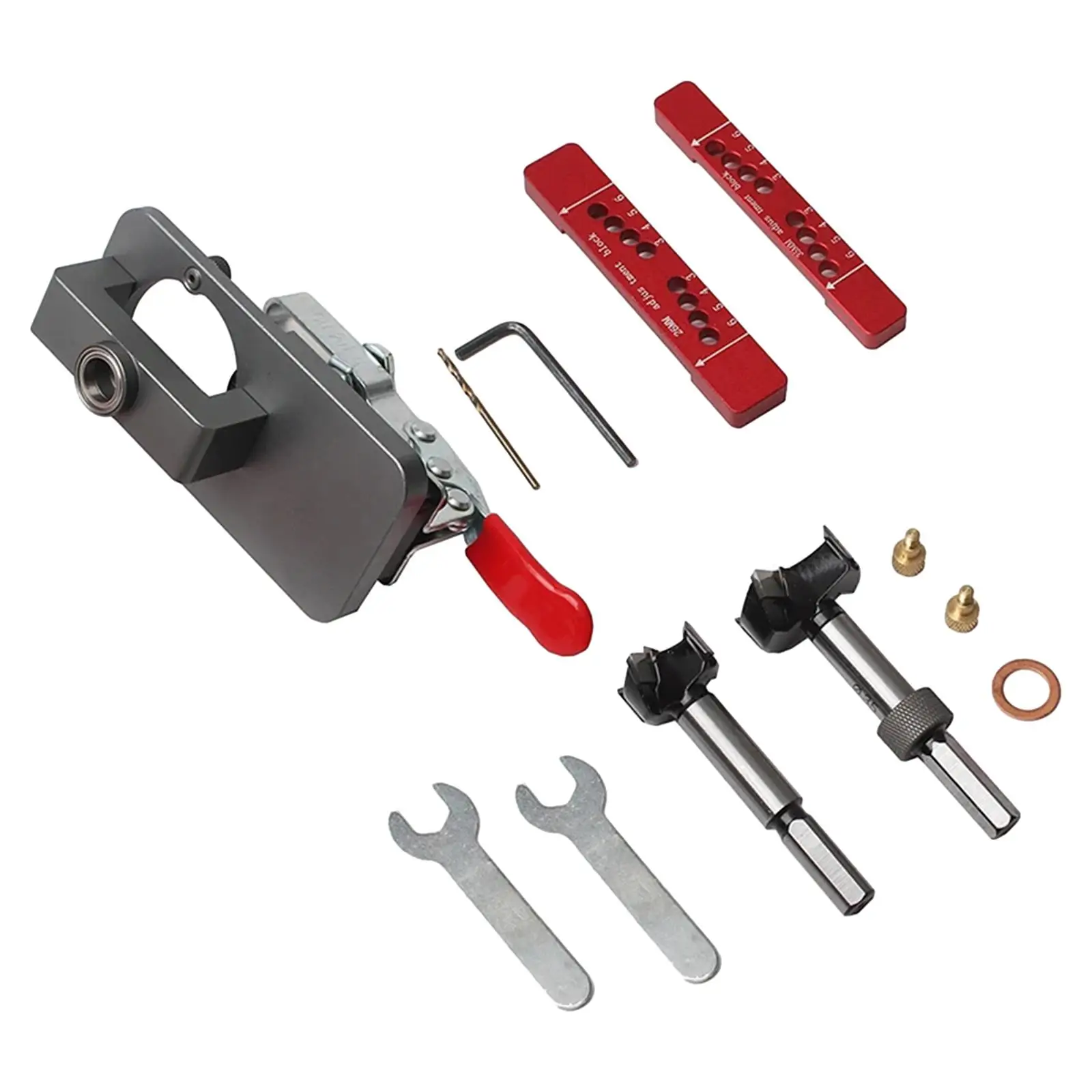 

35mm Concealed Hinge Jig Drilling Guide Aluminum Alloy Accurate Locking Cabinet Hinge Jig for Door Cabinets Hinges Mounting