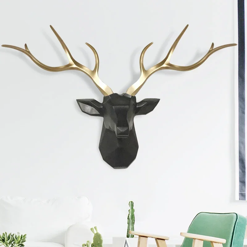 30*20 Inch 3D Deer Head Sculpture,Wall Hanging Decor,Animal Stag Statue,Home Living Room Bedroom Wall Decoration Accessories