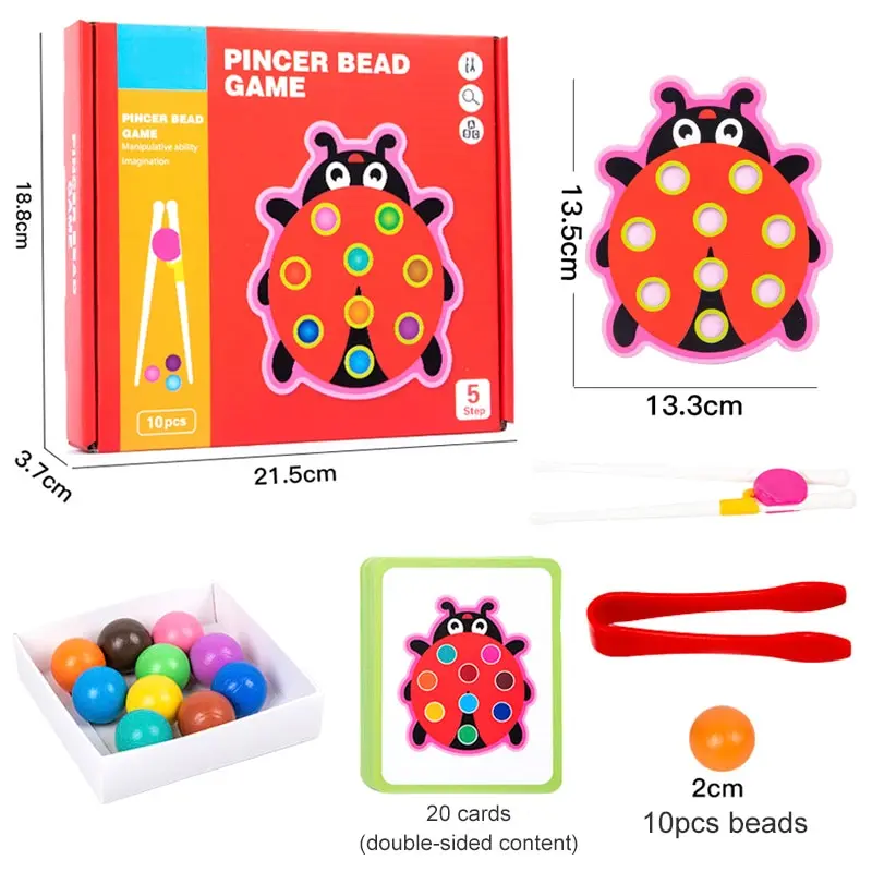 Perline con clip Classificazione dei colori Giocattolo coordinato Concentrazione logica per bambini Gioco di allenamento motorio fine Giocattoli educativi Montessori