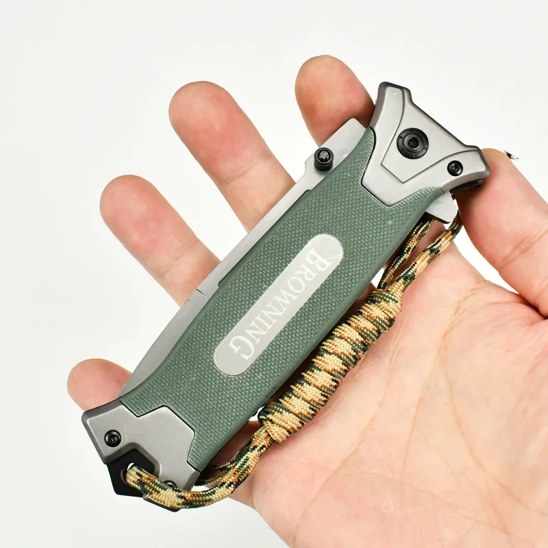 Multifunctional straight knife Unique folding portable knife Outdoor camping hunting Wilderness survival High quality