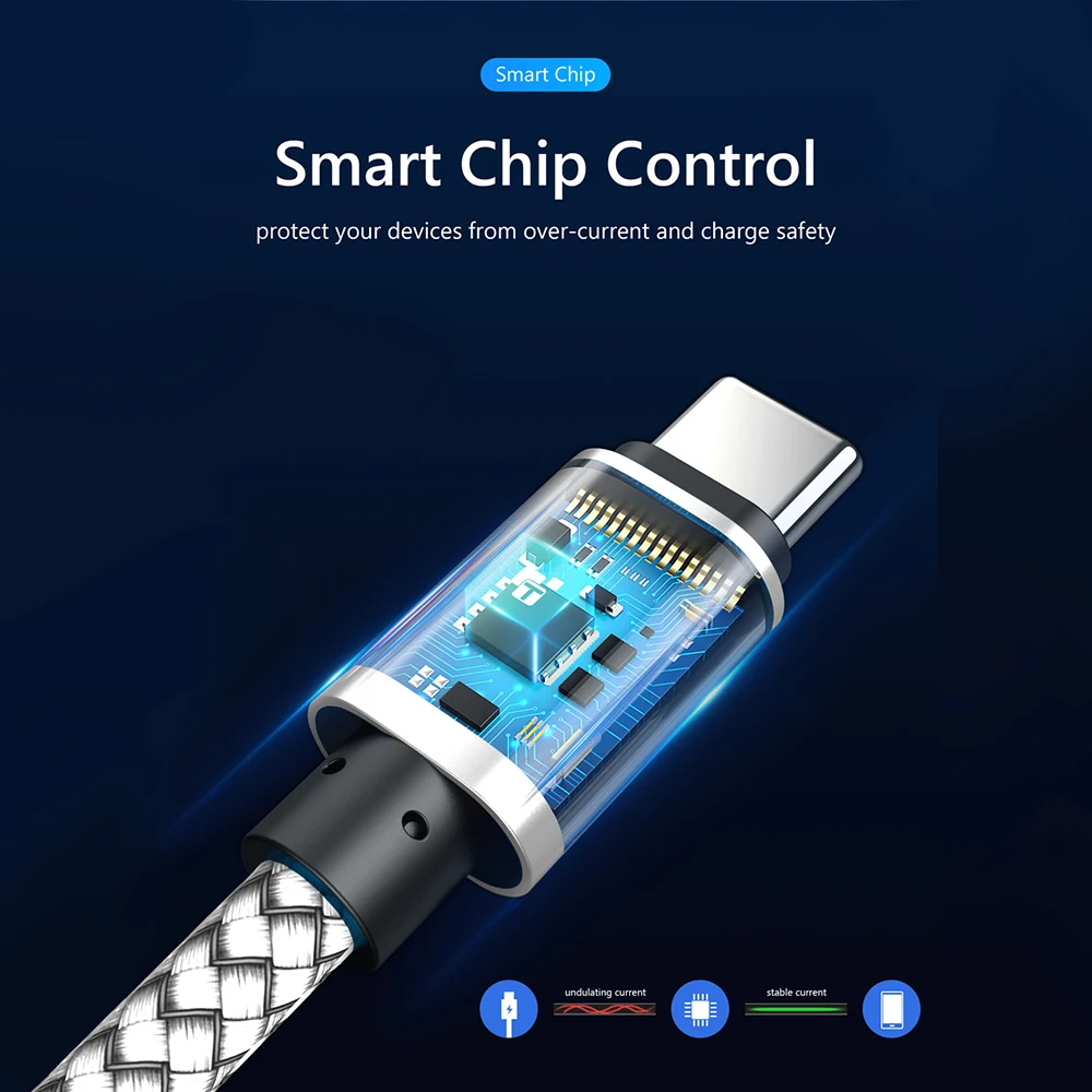 5pcs 10pcs USB A to Type C Charging Cable Fast Charger Nylon Braided Data Cable For Samsung Xiaomi Android Phone Accessories view 3