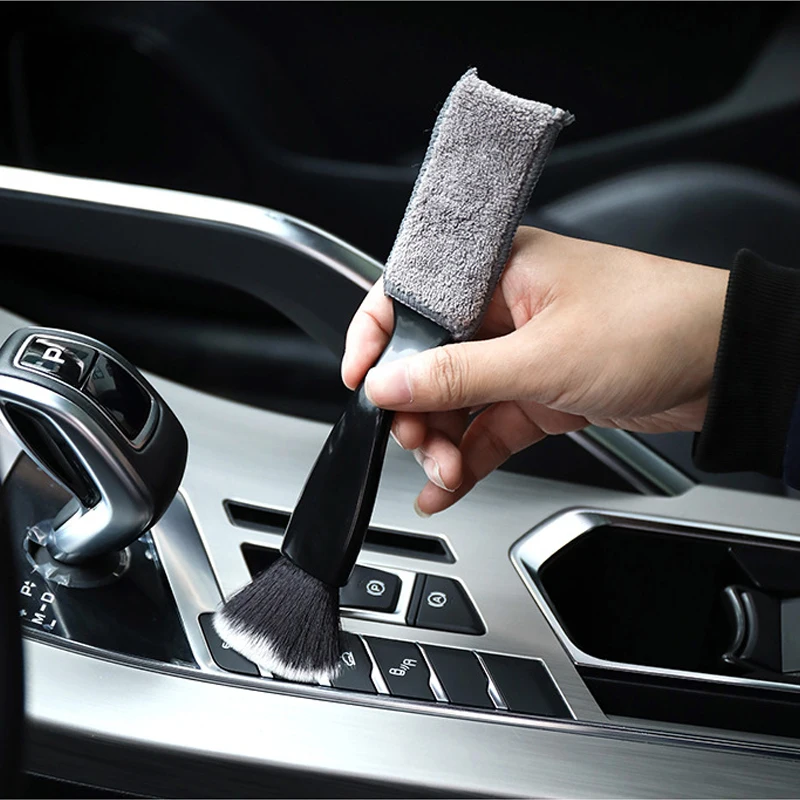 Car Double-Headed Ultra-Soft Brush Duster Car Interior Cleaning Detail Brush Crevice Cleaning Brush Car Wash Brush