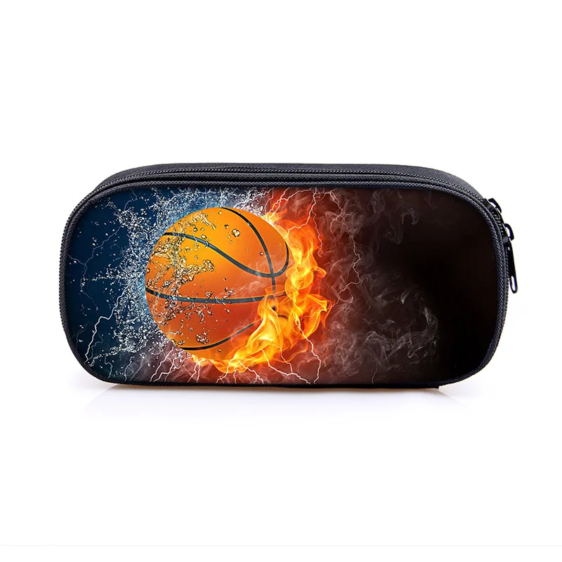 Basketball Print Cosmetic Case Pencil Bag Boys Girls Schoolbags Kids Stationary Bag Children Pencil Box School Supplies Bag