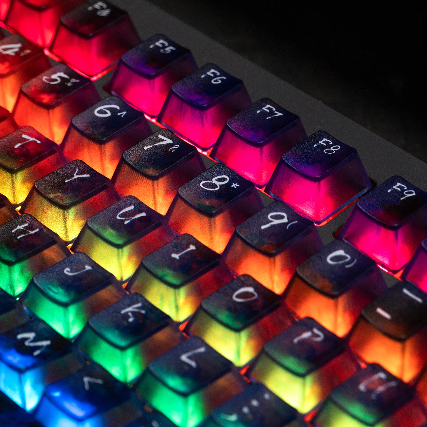 أحمر أزرق نيون متدرج Keycap PC متجمد ماتي شفافة قبعات لوحة المفاتيح الميكانيكية 119 مفاتيح الكرز الشخصي شفافة أغطية المفاتيح #4