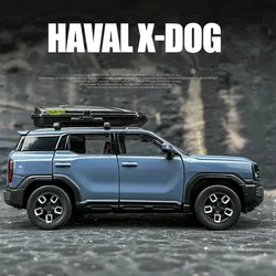 Haval-X-DOG suv-合金車モデル,ダイキャストメタル,オフロード車,シミュレーション,音と光,収集玩具,子供向けギフト,1:32