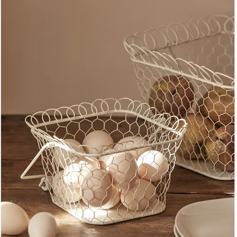 

Customizable Paniers de rangement en fer vintage, boîtes de rangement évidées, poignée pratique et polyvalente