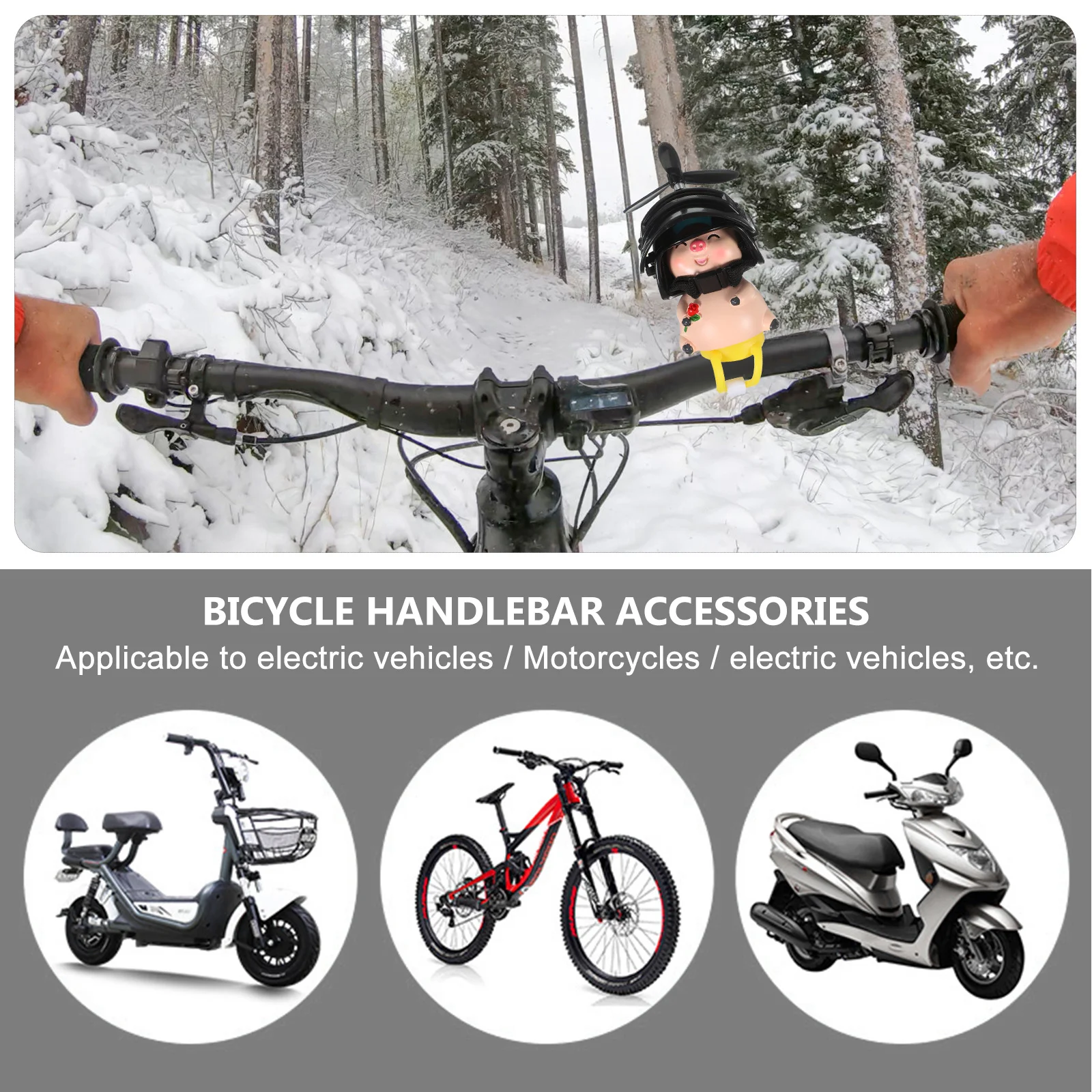 

Lightweight Pig Bike Handlebar Propeller Ornament Motorcycle Decorative Accessory Fun Bike Car Decoration Unique Design